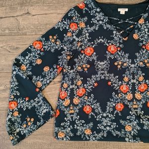 EUC Xhilaration long sleeve casual floral dress